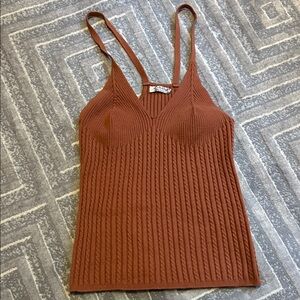 Free People Rust Ribbed Camisole